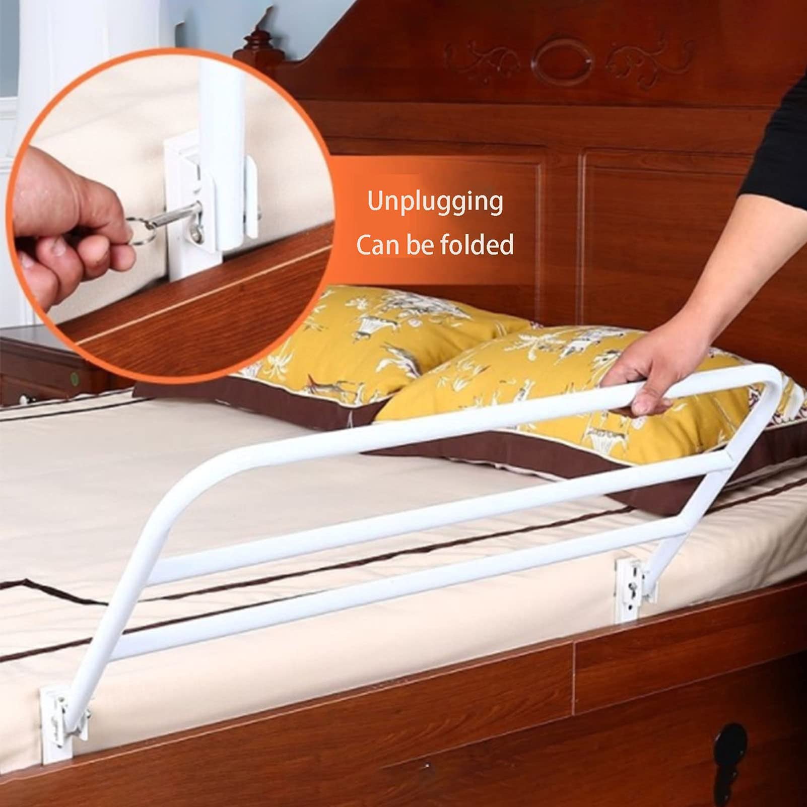 Barandilla de seguridad para cama Barandilla de cama plegable para ancianos Protector lateral de seguridad para barandilla de cama para ancianos Barra de asistencia para cama Pasamanos plegable Disp