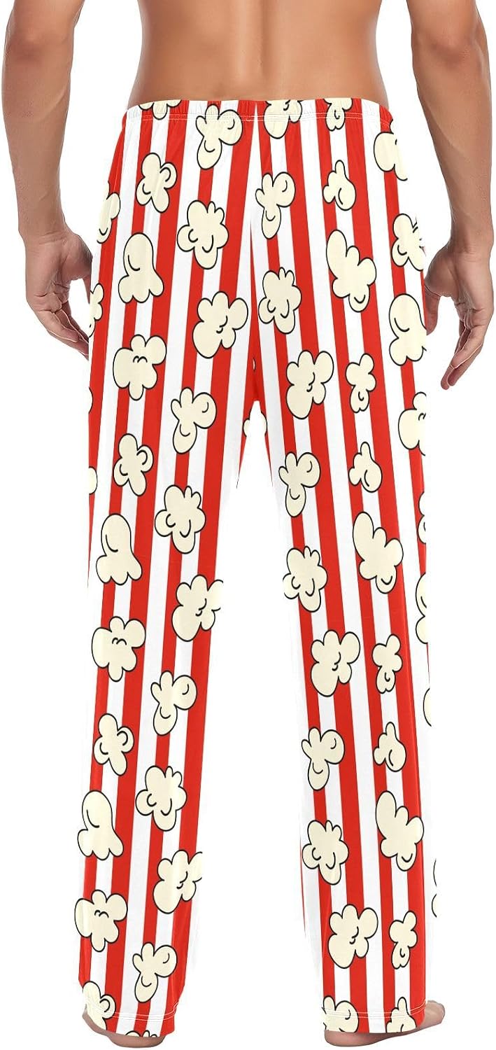 Pajamas Pants for Men Acoustic Guitar Music Notes Men's Pajama Bottoms 100% Cotton PJ Pants for Mens S-XXL