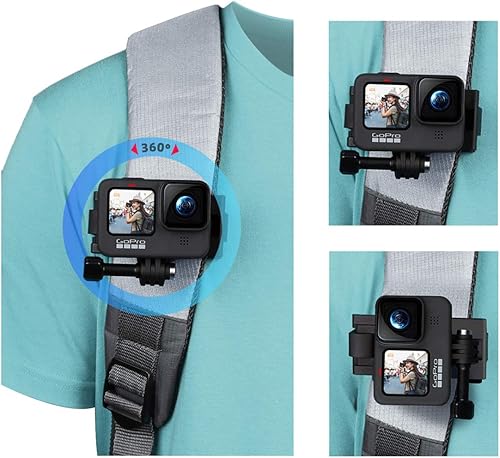 Miniatura 3 de GoPro Accessories - Mochila para correa de hombro con clip, soporte ajustable compatible con GoPro Hero 10 9 8 7 6 5 4 Black Session, Insta 360 One