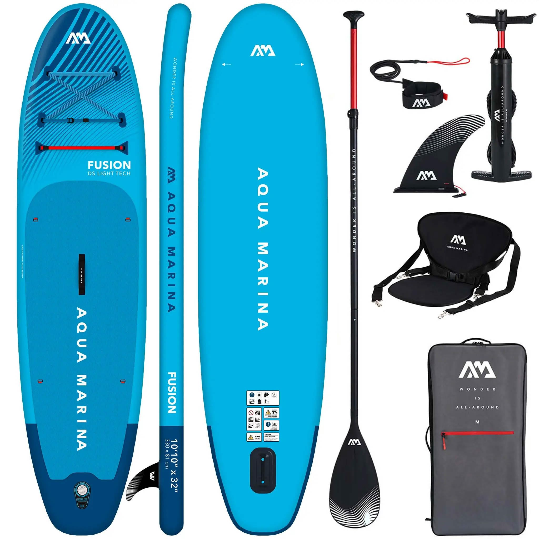 Aqua Marina Fusion 10'10" – nadmuchiwana deska SUP dla początkujących – kompletny zestaw – edycja limitowana niebieska