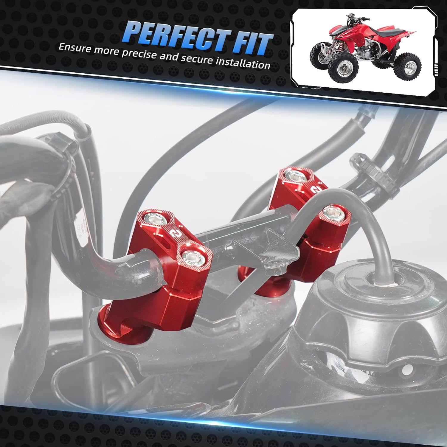 NICECNC Steering Stem Handlebar Clamp Compatible with Honda TRX450R Kick Start 2006-2009,TRX450ER Electric Start 2006-2009 2012-2014,Sportrax 300 TRX300EX 2x4 1993-2008,Replacement for 53130-HA0-680