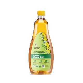 Organic Tattva Mustard Oil 1 Ltr | Cold Pressed Mustard Oil 1 Litre, Unrefined & Natural Sarso Oil for Healthy Cooking