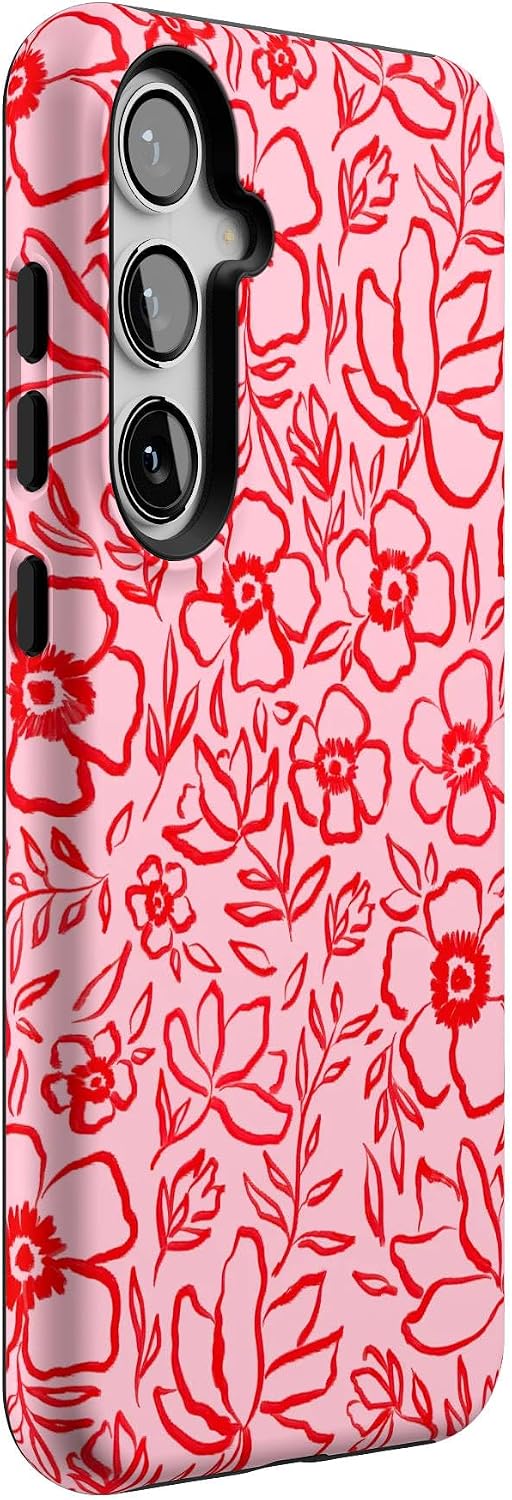 Casely Galaxy S24 Plus Case | Blush Garden | Floral Doodle | Essential Slim Dual-Layer Protective Design