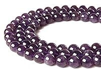 Vista 4 de 100 piezas de cuentas de amatista natural de 6 mm, cuentas de piedras preciosas redondas sueltas para hacer joyas