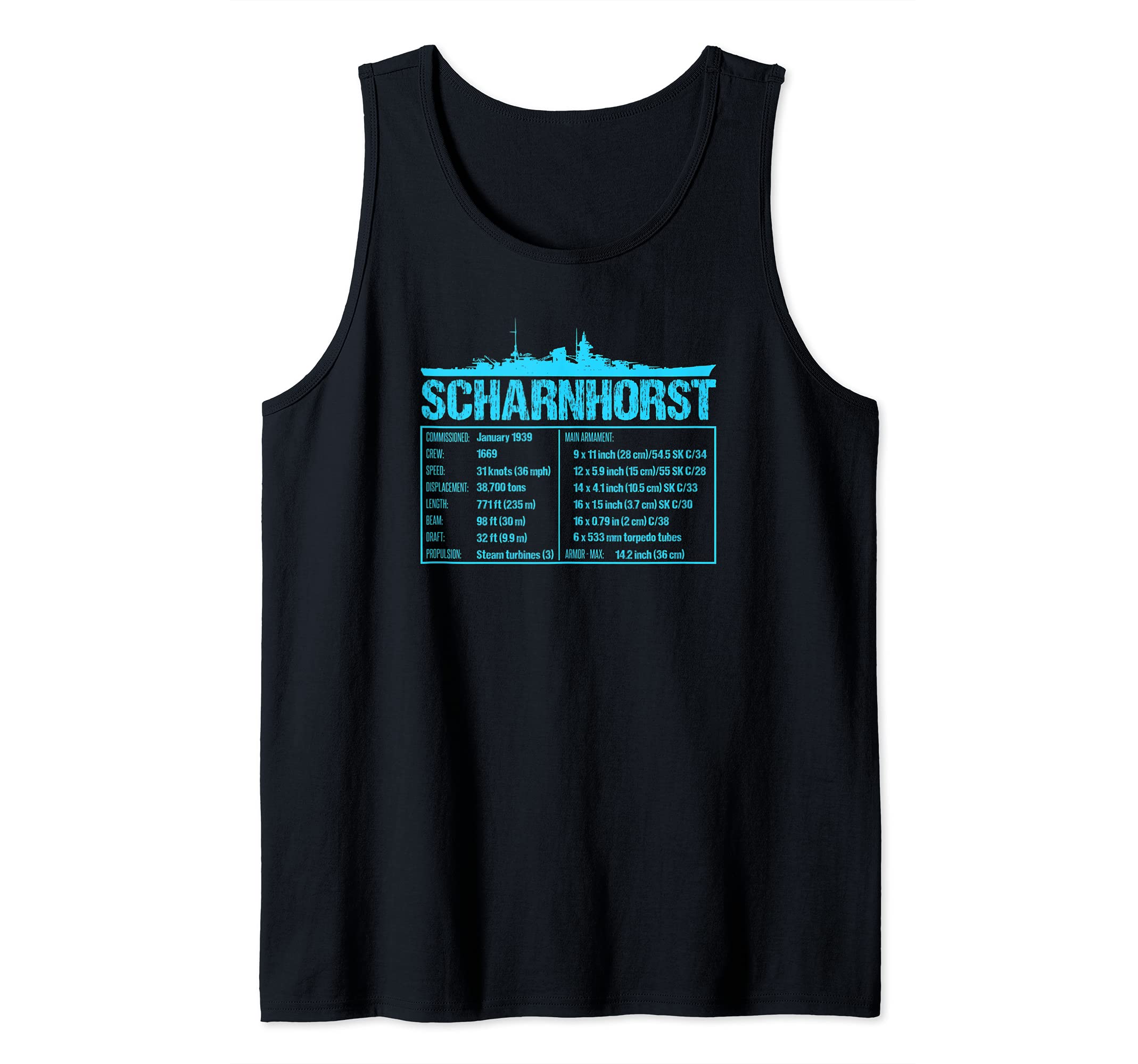WW2 Scharnhorst German Battleship, Wehrmacht Tank Top