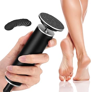 Electric Foot Callus Remover, Electric Foot File - Callus Remover for Feet, Feet Sander with 60 pcs Replacements Sanding Disc, Professional Pedicure Tool for Dead Skin, Black