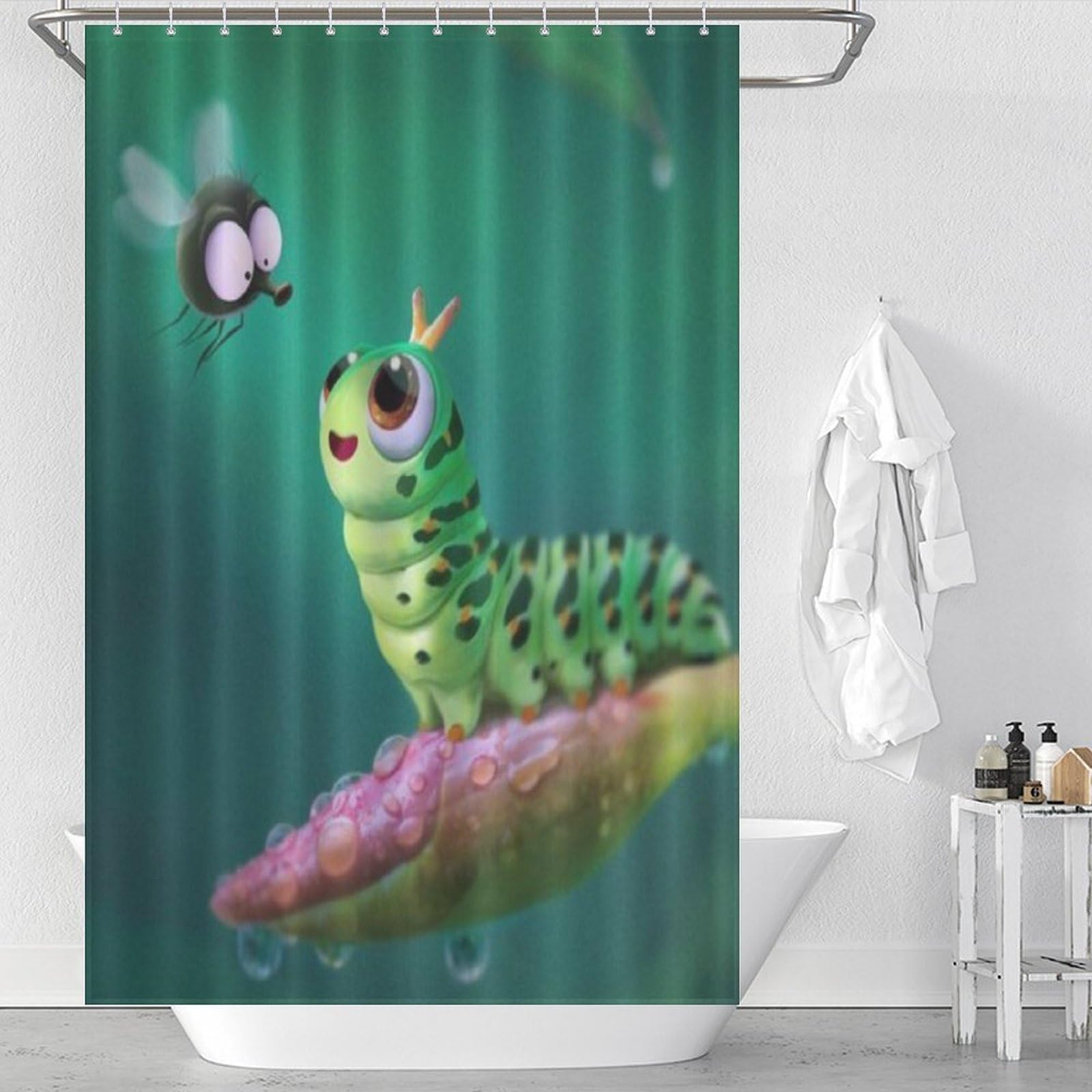 Rideau de douche insecte en polyester imperméable 122x183cm