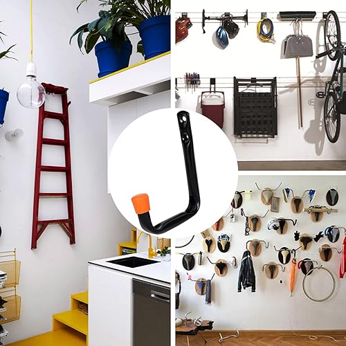Miniatura 5 de Dreecy Ganchos J utilitarios para colgar en el garaje, ganchos de uso pesado para colgar en la pared de garaje, bicicletas, escaleras, cable,