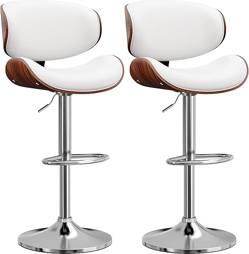 Miniatura 30 de Taburetes de Bar, Taburete de Bar de Mostrador de Cocina, Taburete de Isla con Respaldo, Juego de 3, Blanco Nieve Blanco Nieve,Azul,Verde,Gris