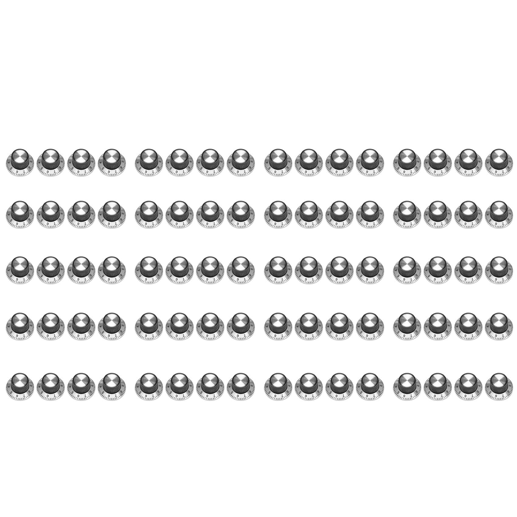 80 Potenciómetros con Pomo de Metal con Giratorio de 0-9 para Pomo de Eje de 6 mm.
