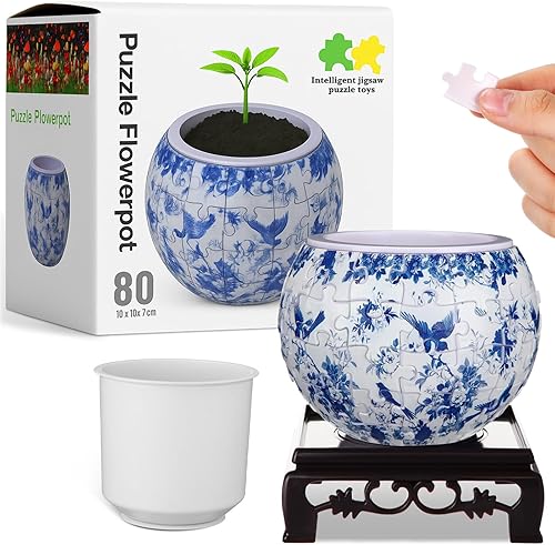 Miniatura 13 de Jarrón Rompecabezas 3D Jarrón de Flores Rompecabezas Hecho de 160 Piezas de Plástico Curvado 3D Regalo DIY para Novedades en Casa Adecuado para