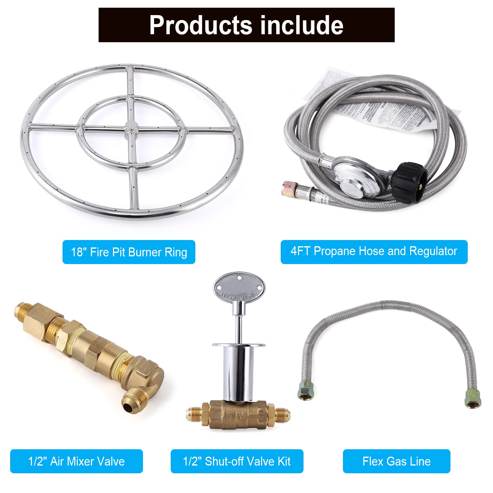 Snapklik.com : BouPower Propane Gas Fire Pit Kit