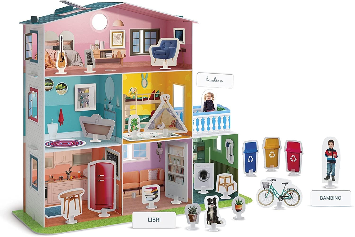Clementoni Sapientino Montessori - La Casa delle Parole, Gioco Educativo con Tessere Illustrate, Metodo Montessoriano, Imparare Parole, Bambini 3-6 Anni, Made in Italy, Lingua Italiana, 16343