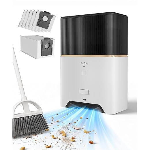 Touchless Vacuum Automatic Dustpan, Bagged Design with Replaceable Dust Bags, Up to 3-Month No Cleaning, 26,000Pa Powerful Suction, One-Touch Auto & Manual Mode for Pet Hair Kitchen & Salon