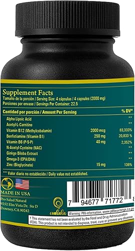 Miniatura 2 de NeuroRestore+ Fórmula de apoyo nervioso premium con ácido alfa lipoico, vitaminas B, ginkgo biloba y Omega 3 90 cápsulas vegetales Apoya la salud