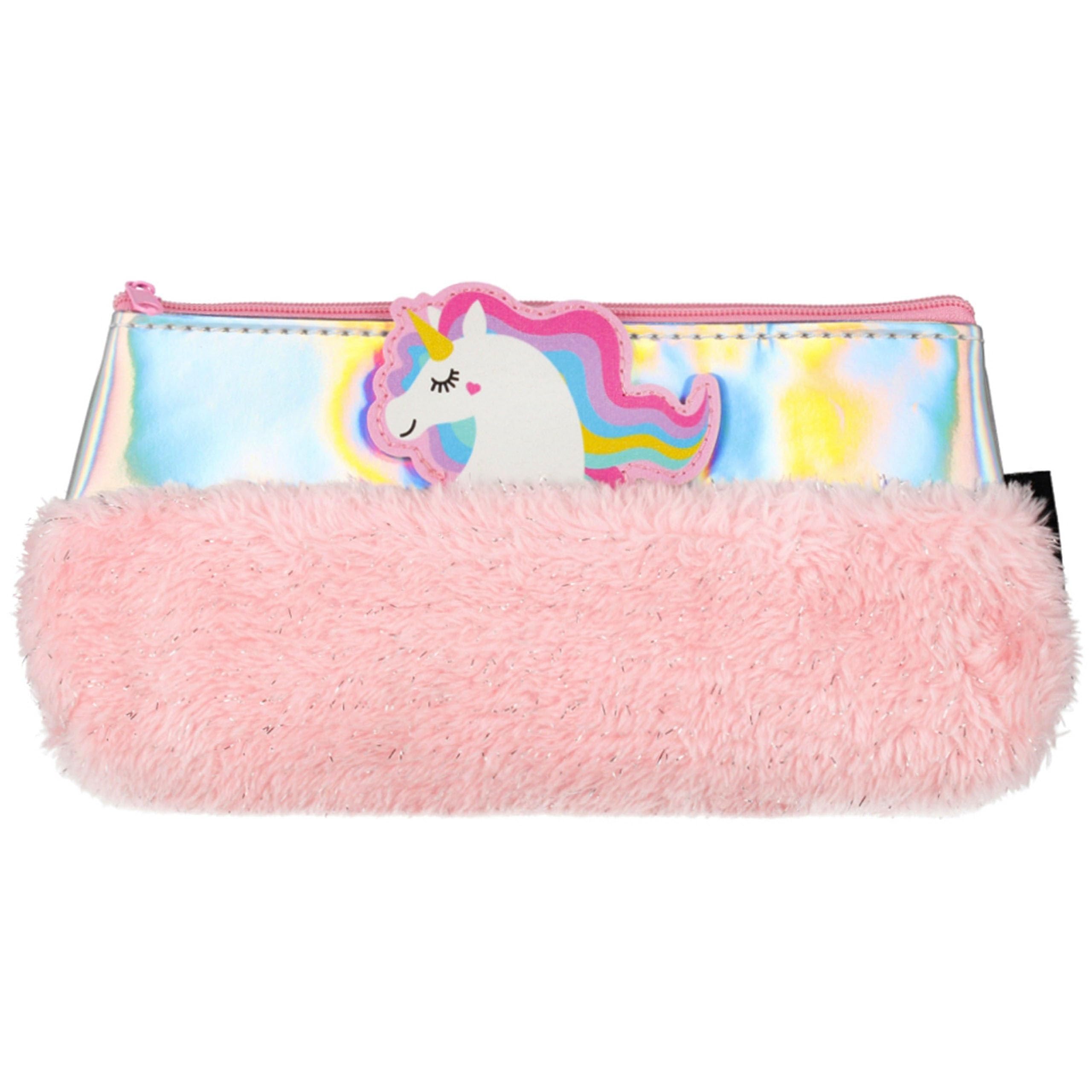 sarcia.eu Unicorn School Pencil Case Plush Pouch for Girls 22x12x3 cm Supplies (Unicorn B)