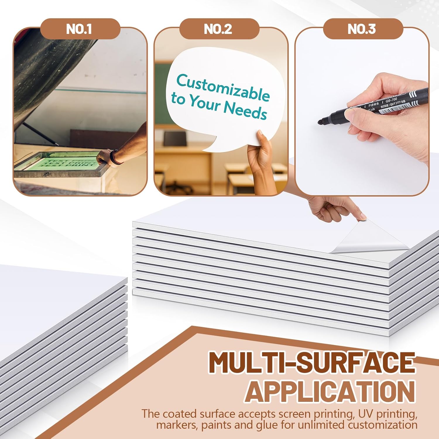 Pushglossy 25 Sheets 32 x 40 x 3/16" Self Adhesive Foam Board White Self-Adhesive Tack Foam Boards Large Free Mounting Poster for Crafts Presentation Vision Board Signboard and Party Decorations