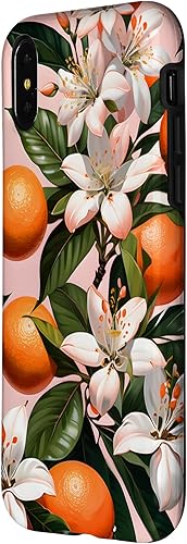 Miniatura 8 de Funda para iPhone 11 Pro Max con flores de naranja sobre fondo rosa