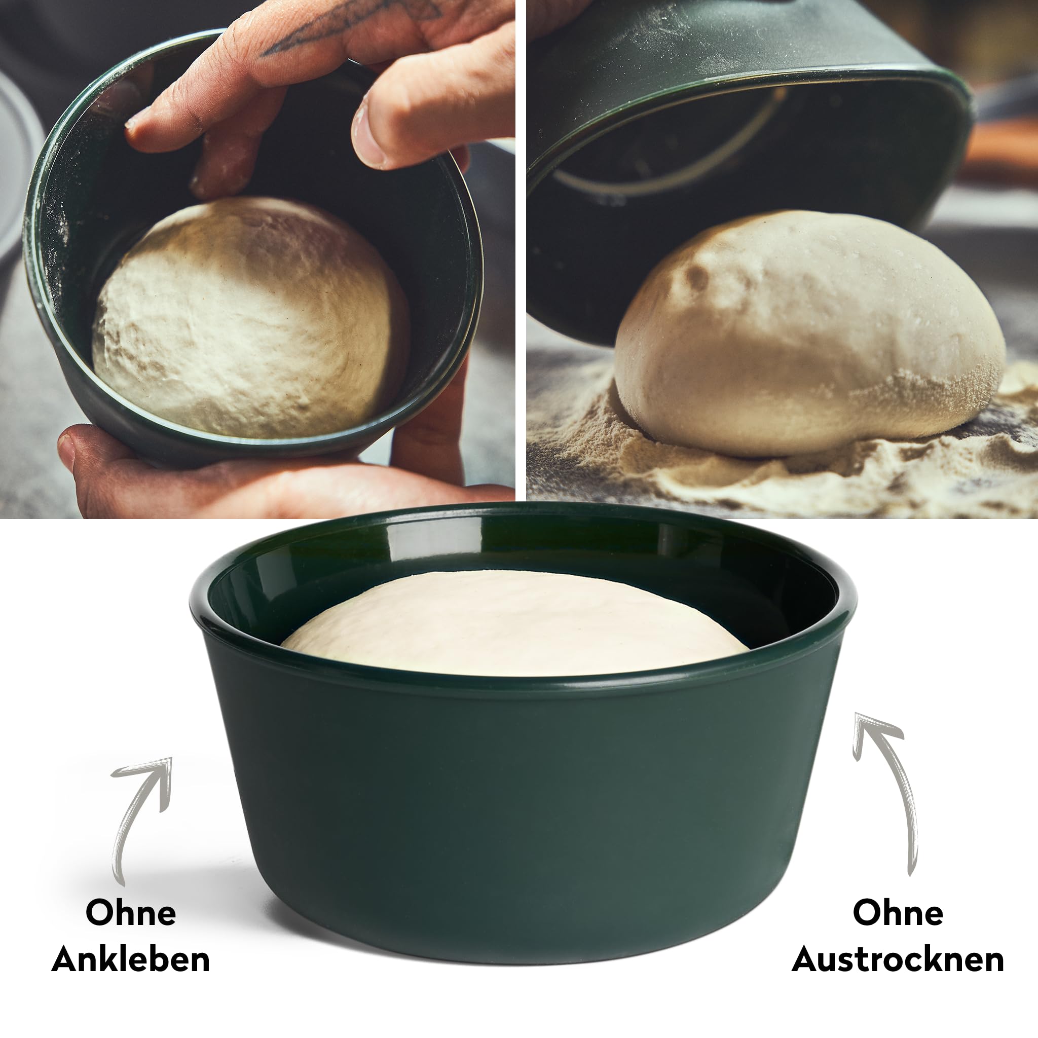 BURNHARD Scatola per impasto pizza set da 6, lavabile in lavastoviglie, resistente a temperature da -20°C a 230°C, impilabile, ideale per impasti da 300g, Ø 30cm pizze – Scatola professionale per