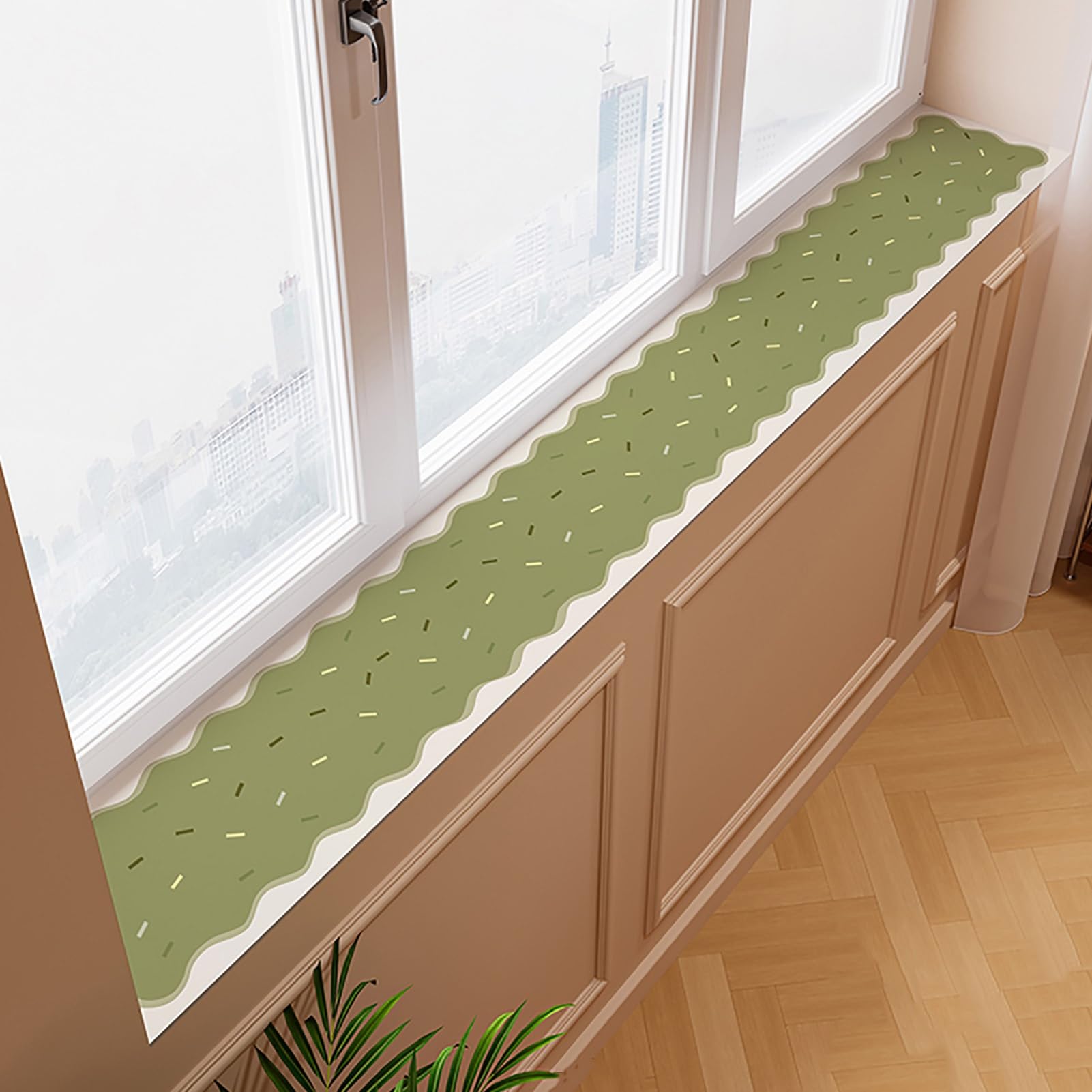 Alfombrilla para alféizar decorativa: cojín absorbente para ventanas del hogar, 70 cm