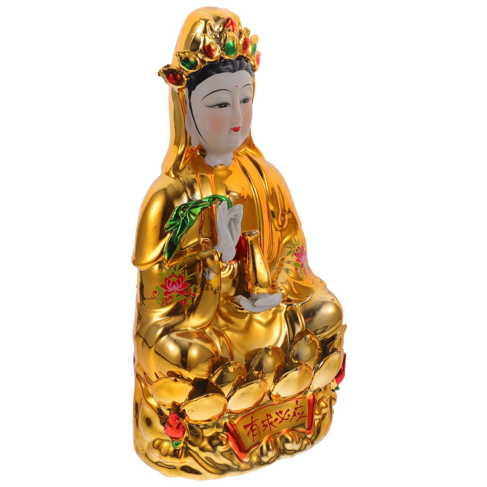 Cerámica Dorada Estatua de Avalokiteshvara, Adorno Chino