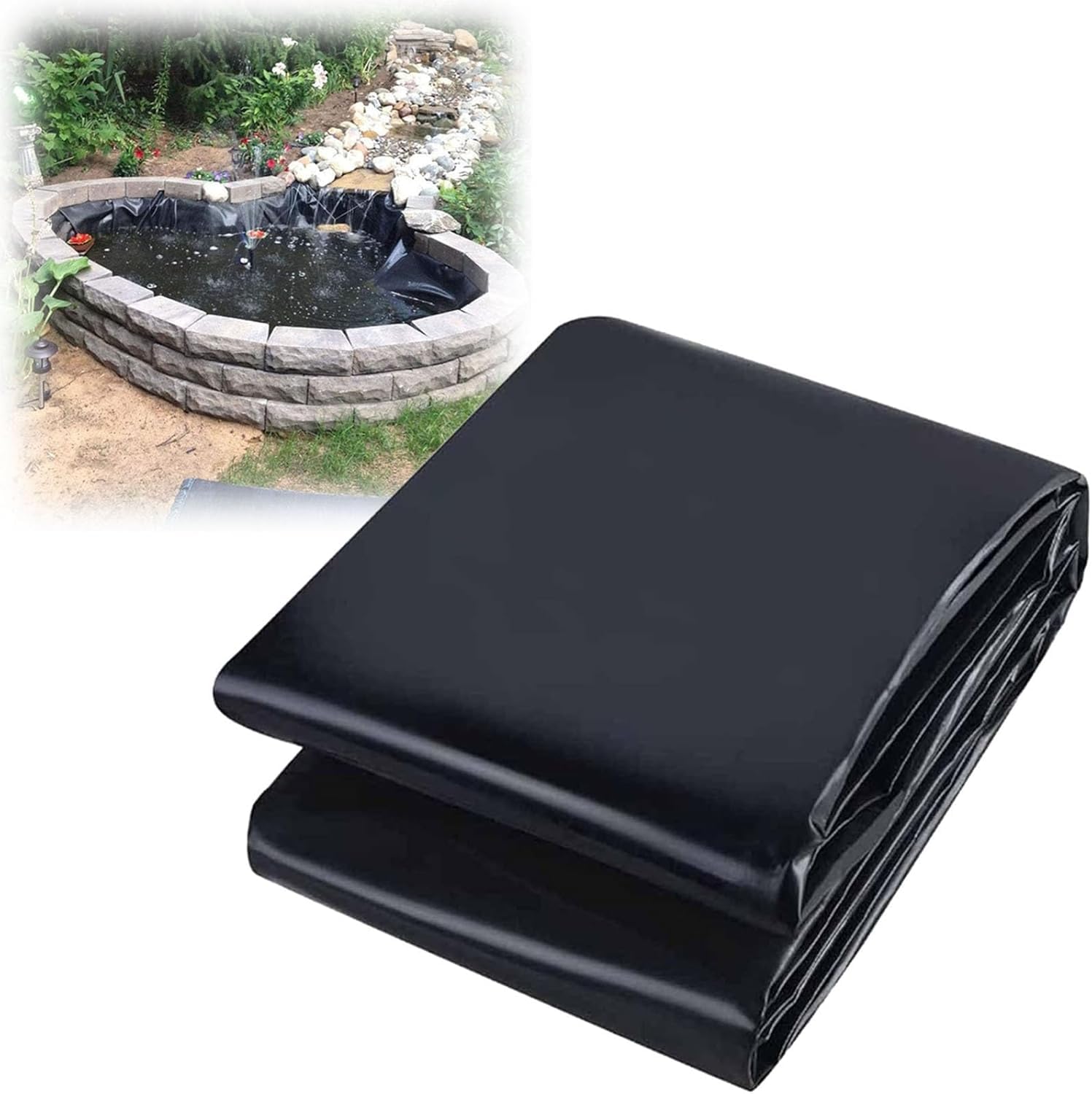 Bâche d'étang de jardin pour étangs à poissons membrane de bassin 3x4m