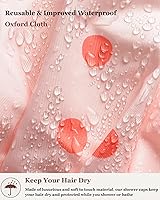 Vista 2 de 2 gorros de ducha para mujer, gorro de ducha reutilizable impermeable para ducha con lazo ajustable, gorro de baño de lujo para mujer