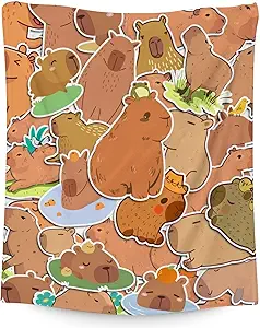 Blanket Gifts - 50"x60" Cute Throw for Boys, Girls - Brown Soft Fuzzy Blankets for Bed, Couch & Living Room
