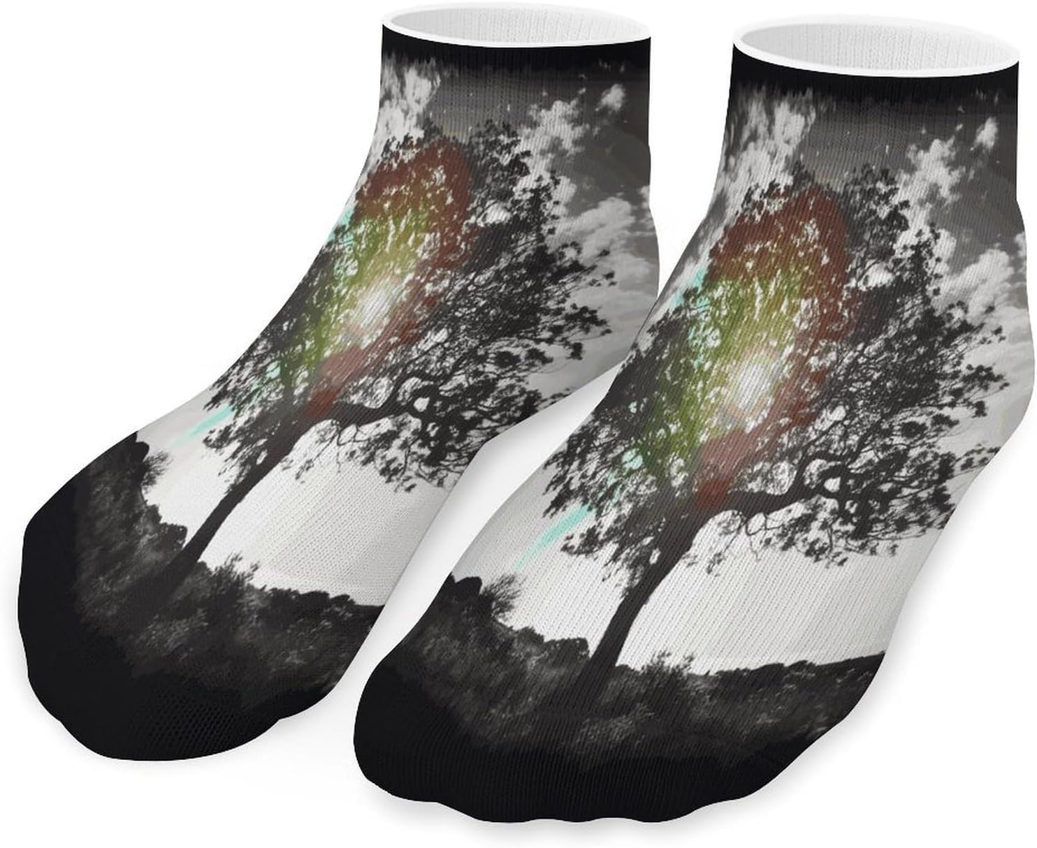Tree Art Ankle Socks for Men Women 5 Pairs | Comfortable Casual Low Cut Socks, Lightweight No Show Breathable Athletic Socks, Soft Mini Crew Socks for All Seasons