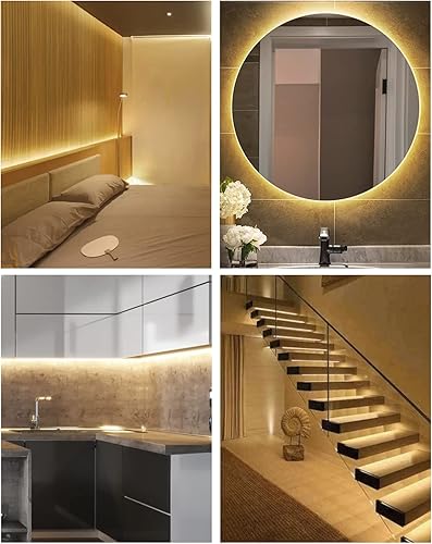 Miniatura 6 de ALITOVE Tira de luces LED COB roja de 1260 LED, flexible, uniforme, brillante, 12 voltios, cinta de luz LED adhesiva fuerte de 16.4 pies, para