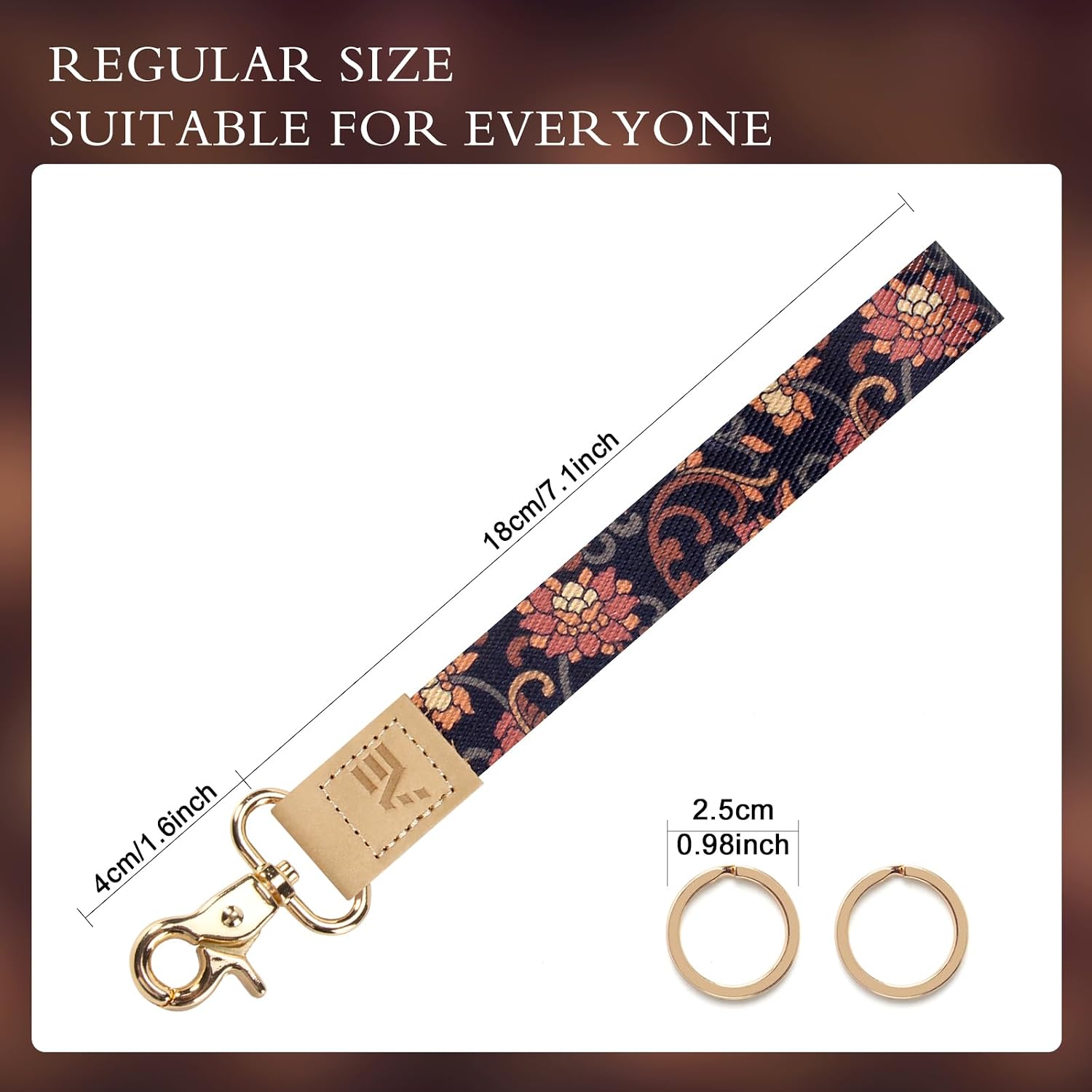 Keychain Lanyard for Keys, Wristlet Key Chain for Women, Key Holder Lanyards with 2 keyrings
