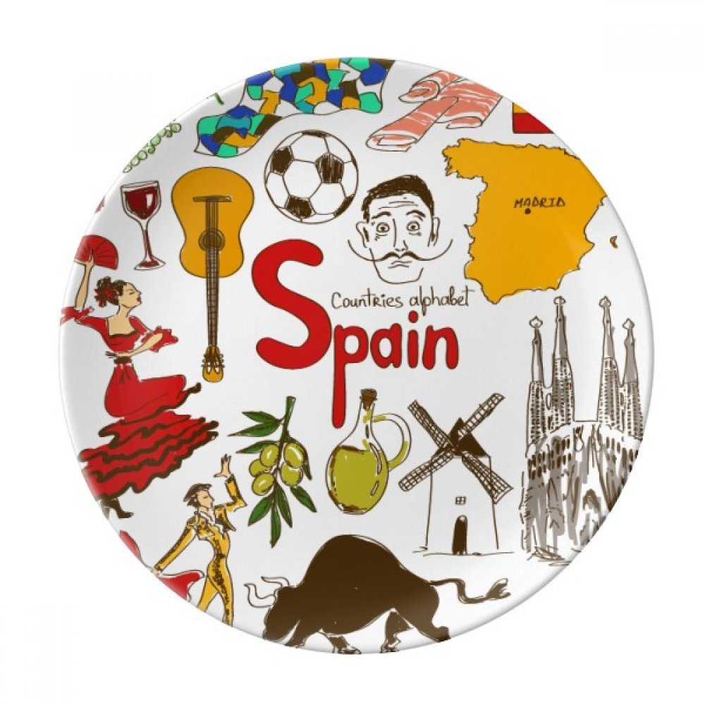 Assiette décorative en porcelaine Espagne de 21cm pour une table élégante