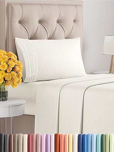 Vista 1013 de Juego de sábanas de 4 piezas tamaño king, extrasuaves, transpirables y refrescantes con esquinas profundas, sábanas de fácil ajuste y sin arrugas
