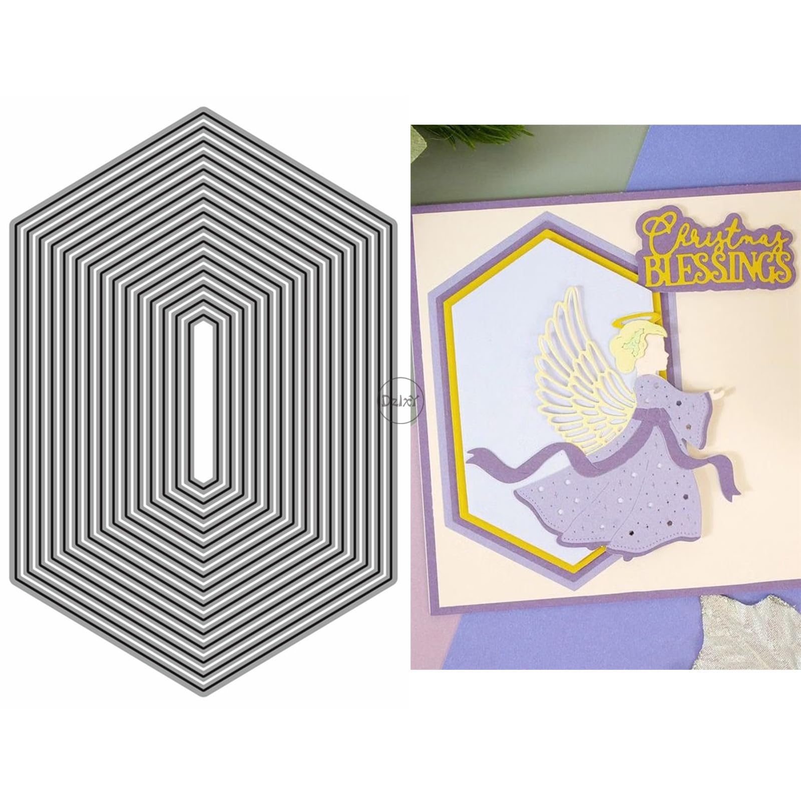 DzIxY Geometry Background Metal Cutting Dies for Card Making Kit Embossing Paper Die Cuts Set Scrapbook Stencils Supplies Machine Templates