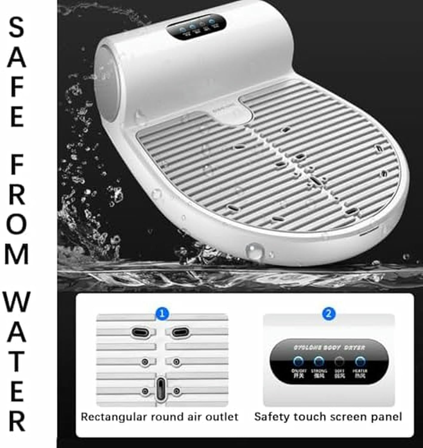 Full Body Dryer | Negative Ions Body Heater Blow Dryer | 2 Speeds Adjustable Cold/Warm air Body Care Dryer with LED Control Panel for Home and Bathroom