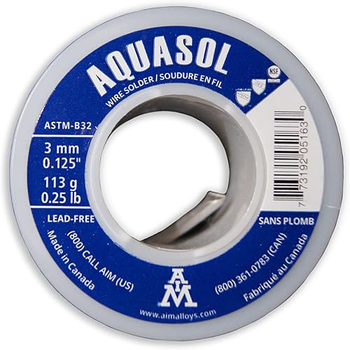 Miniatura 4 de AIM Soldadura de fontanería sin plomo, con plata, 0.125 pulgadas de diámetro, carrete de 1/4 libra