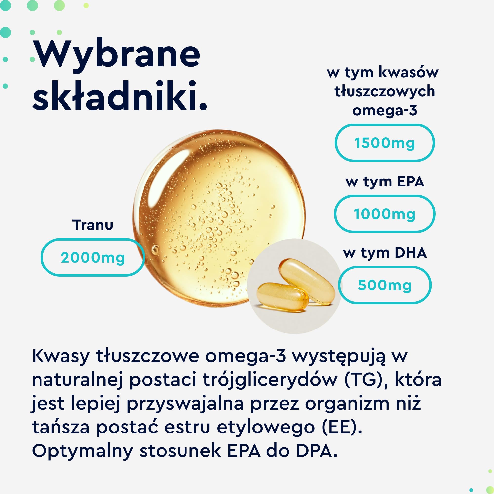 Kapsułki Omega 3 - Wysoka dawka 2000mg oleju rybnego, 1000mg EPA i 500mg DHA w dawce dziennej - Niezbędne kwasy tłuszczowe z anchois - Testowane laboratoryjnie i produkowane w Niemczech