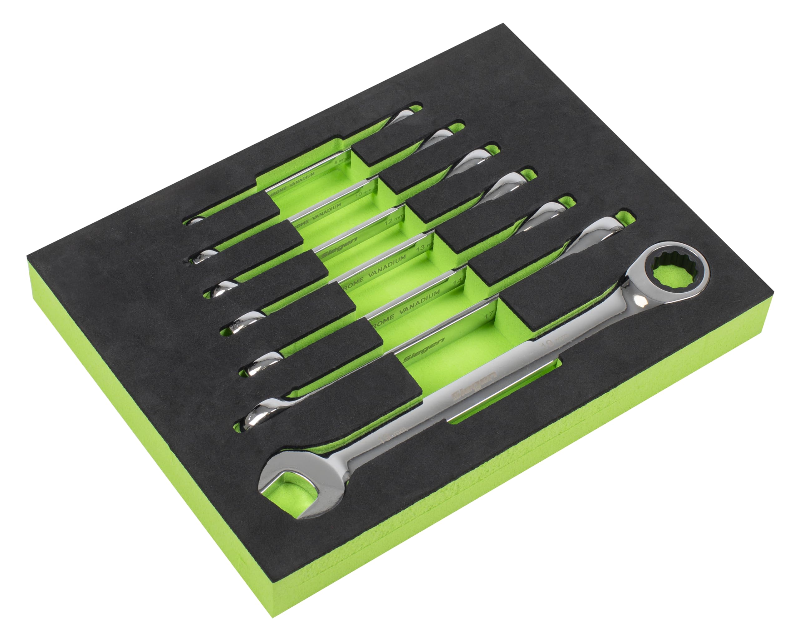 Sealey Chrome Siegen 7Pc Combination Ratchet Spanner Set - S01142