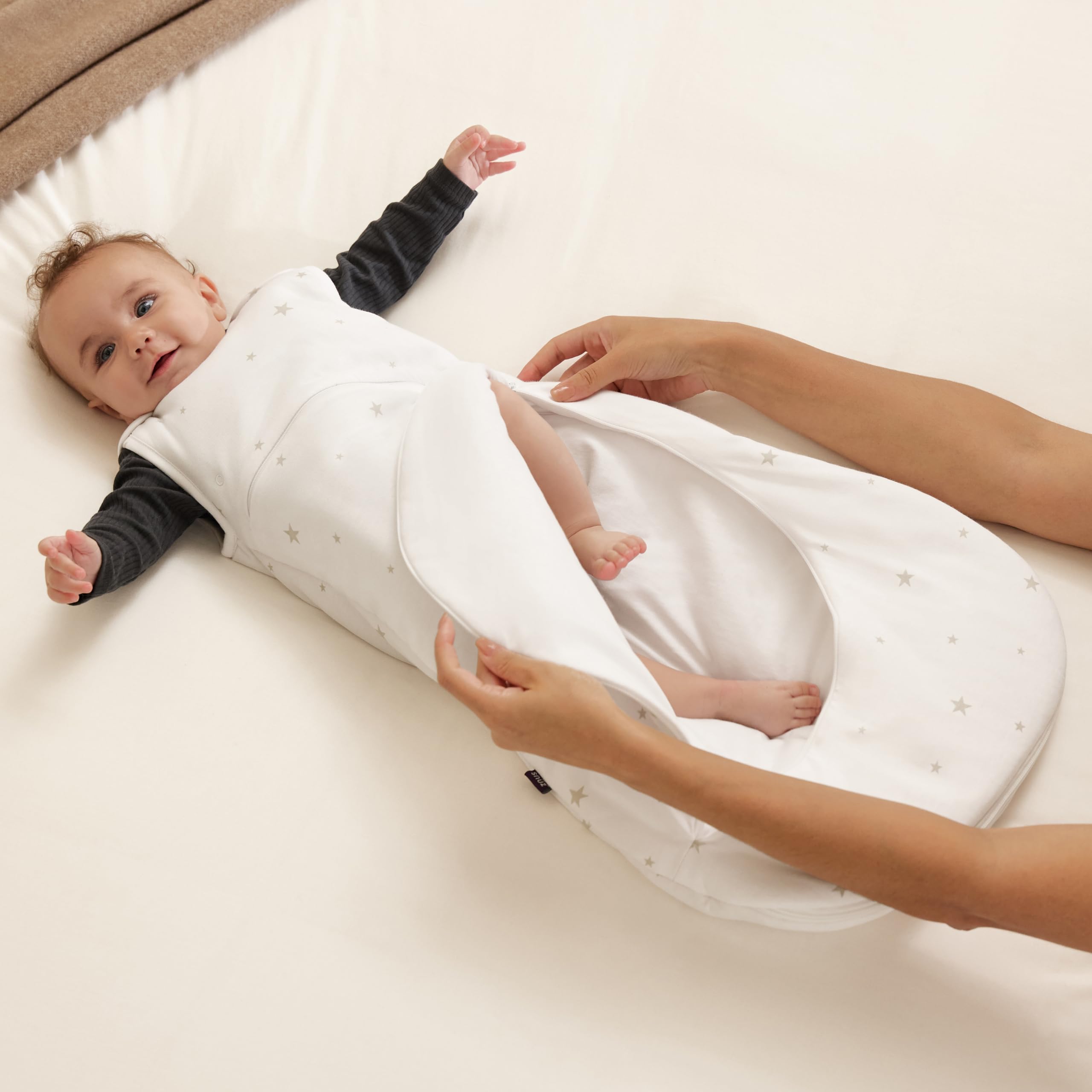 Snuz Baby Sleeping Bag with Nappy Zip, for Easy Nappy Changes Super Soft Cotton Sleeping Bags with Easy Fit Poppers - Image 3