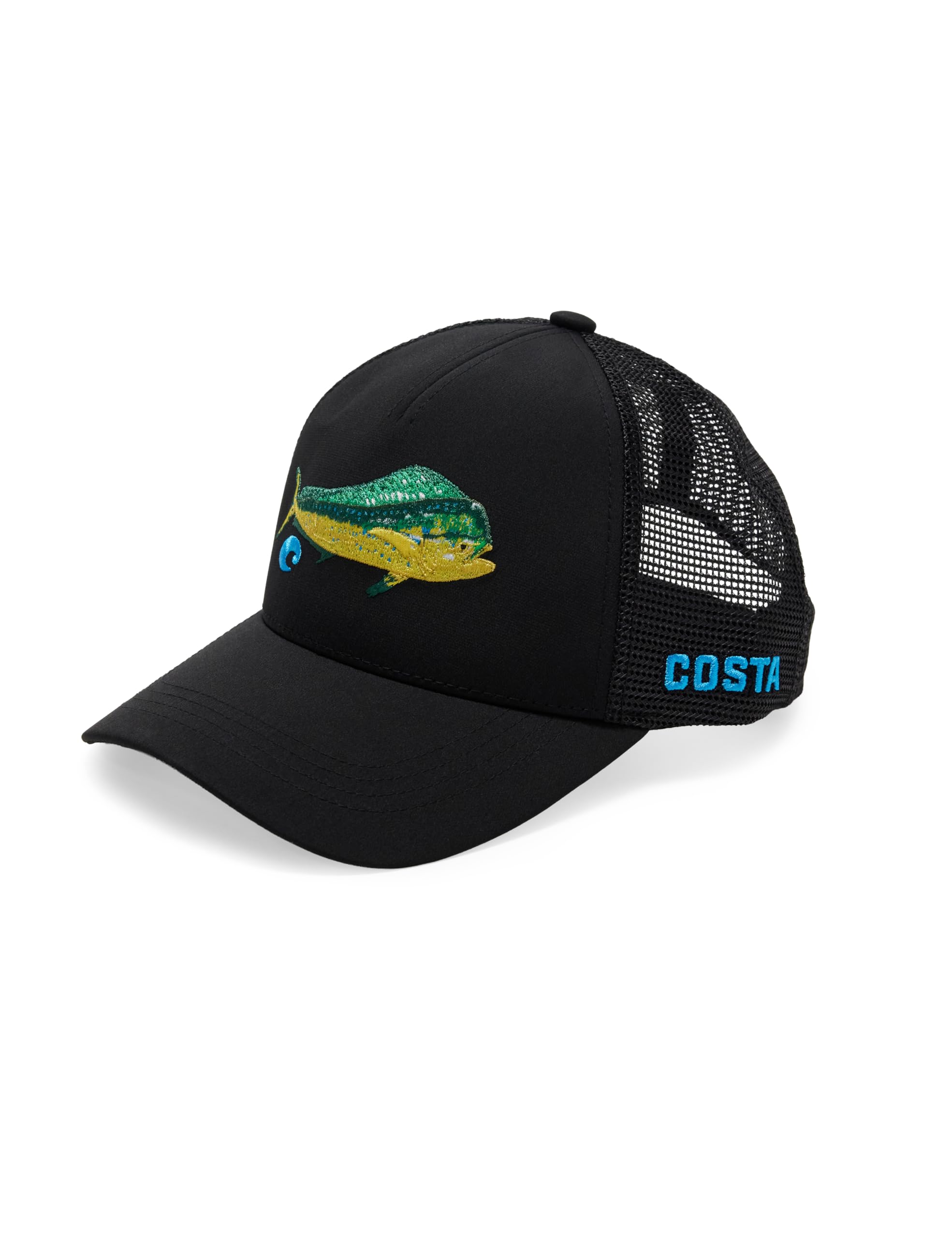 Costa Del Mar Unisex's Dorado Stitched Trucker Hat, Black, One Size