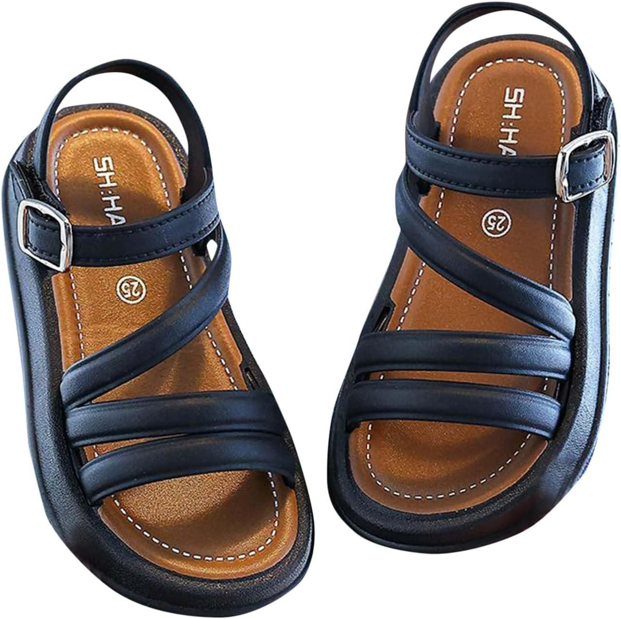 Girls Sandals 2026 Dressy Multi Straps Summer Shoes Comfy Open Toe Princess Flats Footwear for Little Kids Child