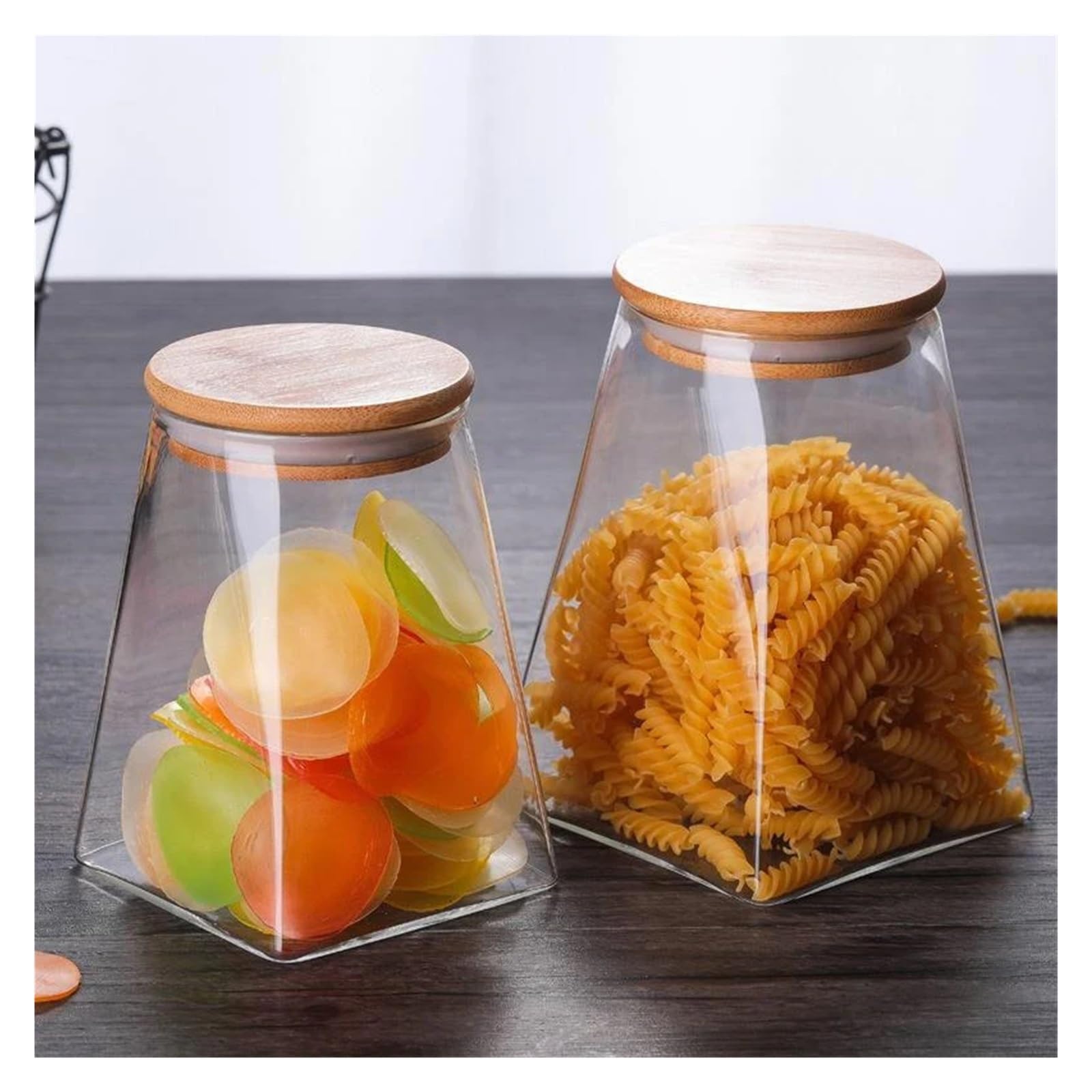 Kaffeebohnen Vakuumversiegelter Tank Transparentes Glas Lebensmittelvorratsgläser Haushaltsluftabsaugung Luftdichter Behälter für Kaffeebohnen, Zucker(550ml)
