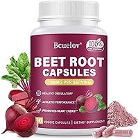 Vista 1 de Cápsulas de raíz de remolacha Cápsulas de polvo de remolacha pura de 1300 mg - Apoya la presión arterial, energía natural y resistencia - 90