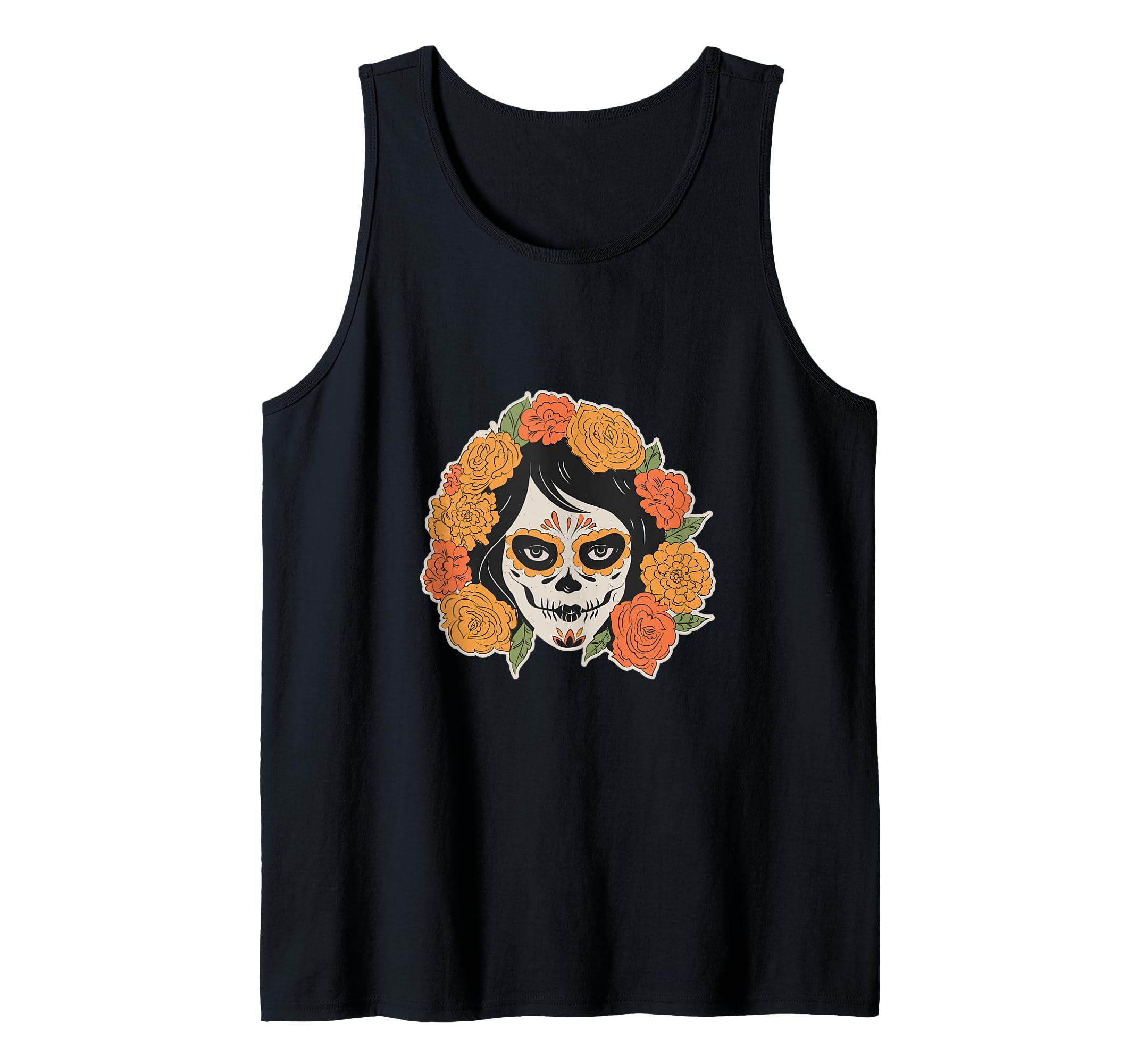 CoolDay Of The Dead Woman Dead Skull Dia De Los Muertos Tank Top