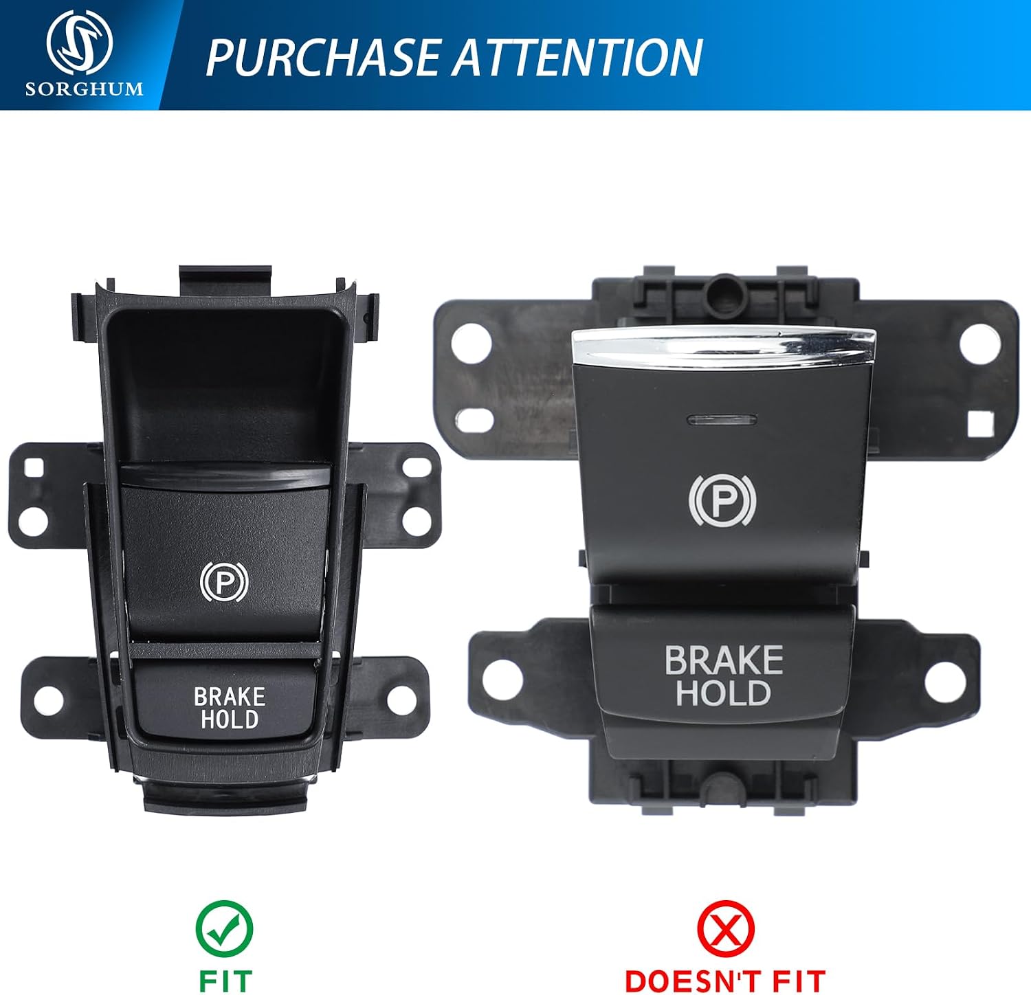Sorghum Parking Brake Switch - Electronic Parking Brake Switch Handbrake Button Compatible with 2016-2019 Honda HR-V 12 Pins Replacement OEM 35355-T7A-J01