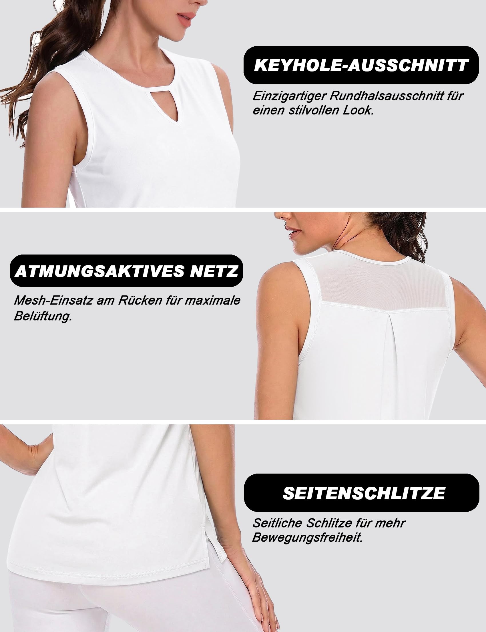 Camiseta Tirantes Mujer Camisetas Deportiva sin Mangas Gimnasia Yoga Corriendo Atlético Tops