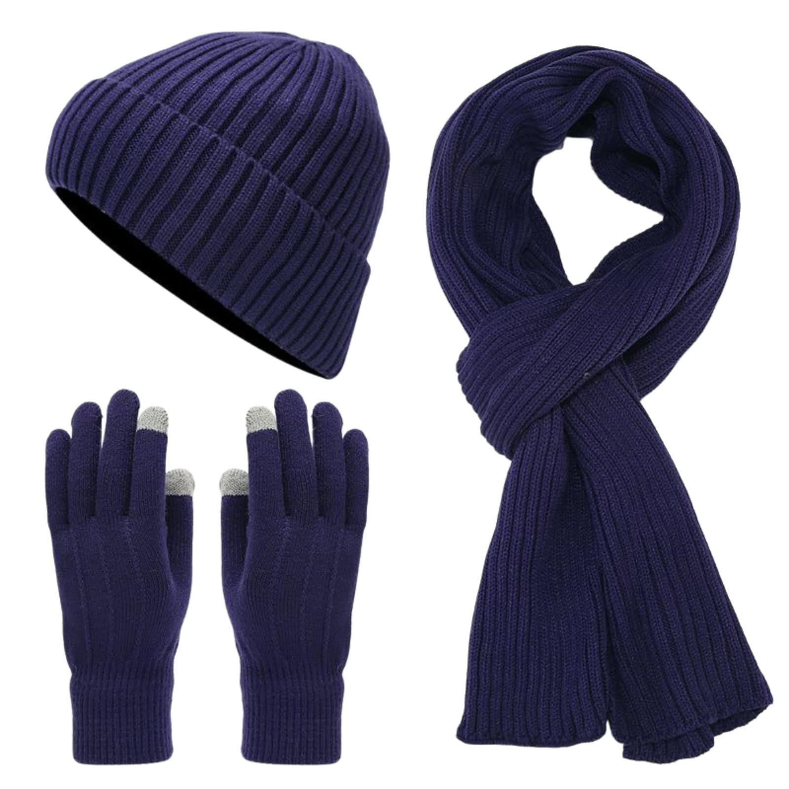 Conjunto de gorro, bufanda y guantes de invierno para protegerte del frío diario
