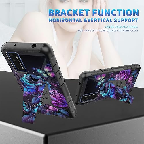 Miniatura 140 de AT&T Calypso 2 (U319AA) Funda con protector de pantalla de vidrio templado resistente con función atril integrado para debut de críquet, ciervo