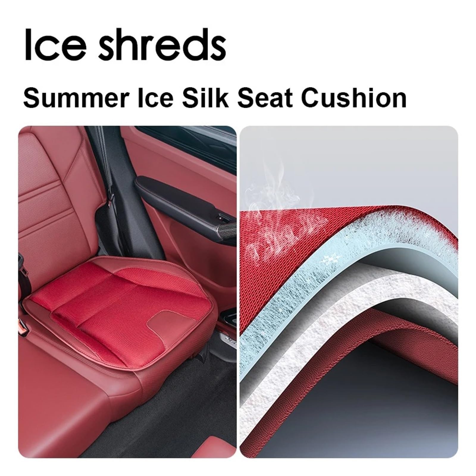 per Macan per Panamera per Cayenne Cuscino Seggiolino Auto Seta Ghiaccio Bodhi Naturale Confortevole Decorazione Interna Traspirante Ricambi Auto Set Coprisedili Macchina | Comfortable Red 1PC