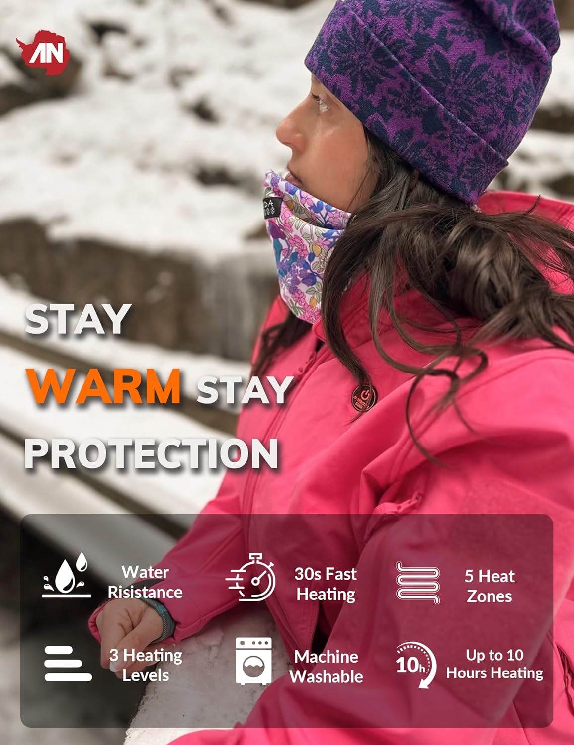 ANTARCTICA GEAR Heated Jacket for Women, Soft Shell Winter Coat with 12V 15000mAh Battery Pack, Hooded Heated Jacket - Image 7